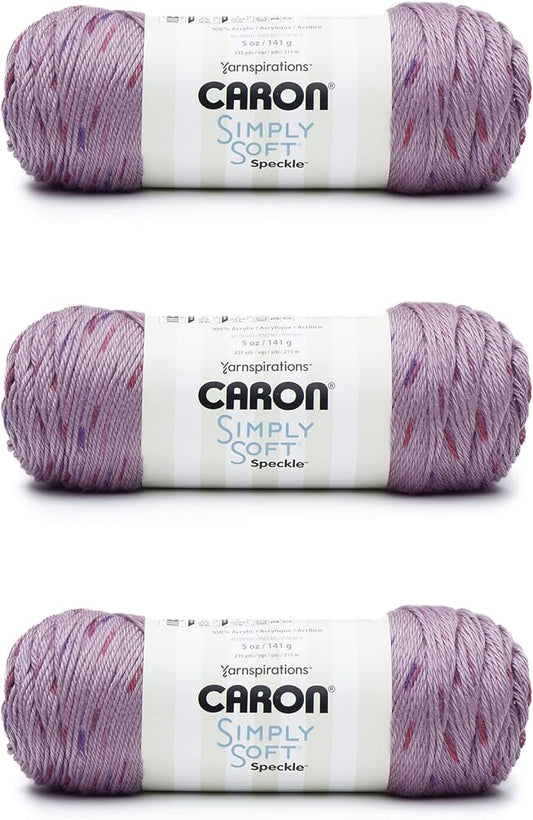 Caron Simply Soft Snapdragon Speckle Yarn - 3 Pack of 141g/5oz - Acrylic - 4 Medium (Worsted) - 235 Yards - Knitting/Crochet