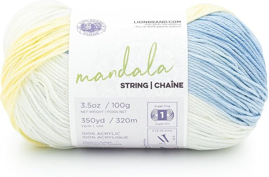 Lion Brand Yarn Mandala String, Fingering Yarn for Knitting and Crochet, Mixtape, 1 Pack