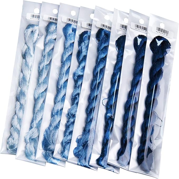 Natural 100% Silk Thread, Handmade Embroidery Thread Silk Floss 8 Colors 110m Each (73)