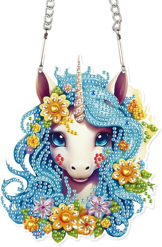 AiYuanzsh Animal DIY Acrylic Diamond Art Painting Pendant Kits Special Shaped Rhinestone Round Diamond Art Window Pendants Home Garden Wall Hanging Kits Home Wall Decor Gift