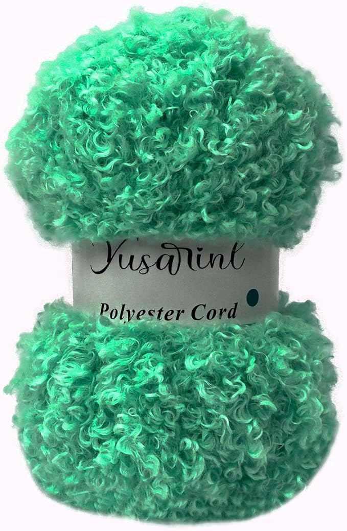 (32 Colors Available) Yusarinl Teddy Bear Yarn,Fuzzy Yarn for Crochet Polyester Plush Fur for Crafts Fluffy Fuzzy for Knitting(3.35 oz, 40 yds)-Middle Blue Green