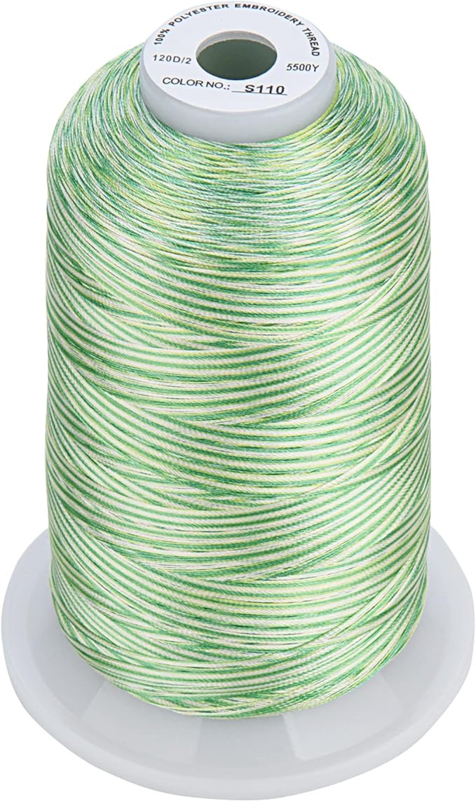 Simthread - 33 Selections - Various Assorted Color Packs of Polyester Embroidery Machine Thread Huge Spool 5500Y for All Sewing Embroidery Machines - 3 Variegated Colors 2