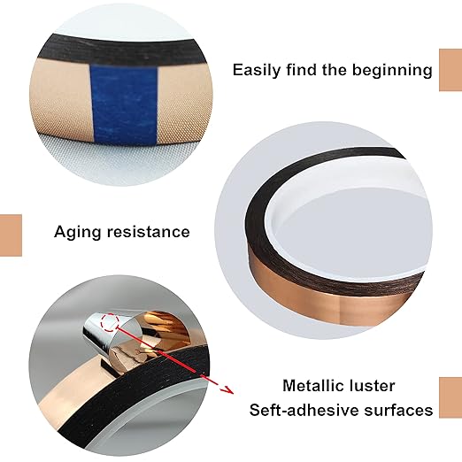 3 Rolls Tape, Self Adhesive Metalized Polyester Film Tape, Washi Tape for Gift Packaging Detailing Accent Walls Graphic Arts for Cars and Boats Trim, 3 Sizes (Rose Gold)