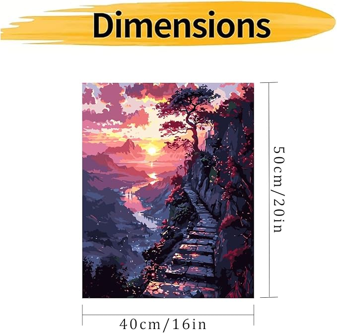 CHWGLFGG Paint by Numbers Kit for Adults Beginner, Sunset Landscape Adult Paint by Number Kits on Canvas, DIY Acrylic Oil Easy Painting by Numbers for Home Wall Decor 16X20 inch (Without Frame)