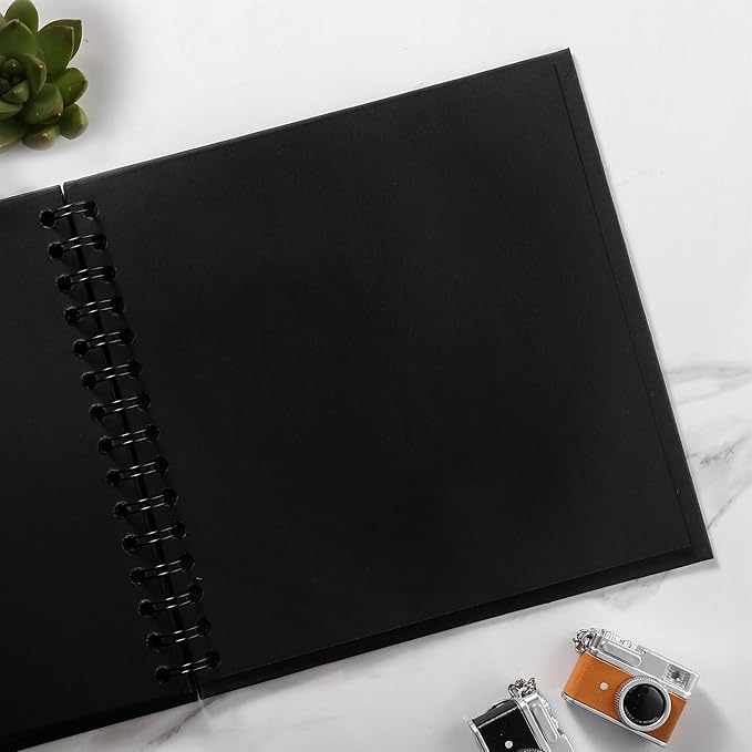 Scrapbook 10 x 10 Inch DIY Photo Album, Memory Book for Couples/Wedding/Newborn Baby, Hardcover Kraft Paper Black 40 Sheets/ 80 Pages