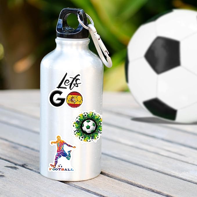 100pcs soccer stickers for scrapbooking, vinyl waterproof stickers for water bottles, soccer team gifts for kids teens, christmas stocking stuffers for kids boys girls