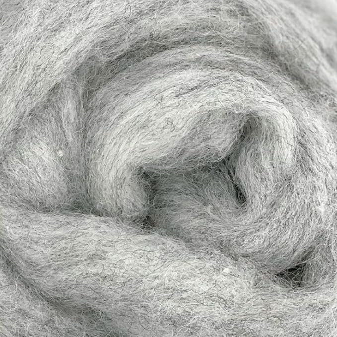 Corriedale Carded Sliver Wool Roving Variety Bundle | Best Core Wool for Needle Felting, Spinning, Wet Felting, Weaving, Dryer Balls, Yarn Roving - Ethically Sourced (Grey Spectrum)