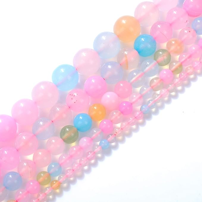 10mm Natural Morgan Agate Gemstone Round Loose Beads Crystal Stone Bracelet Necklace Accessories Crafts for Jewelry Making DIY,1 Strand 15"