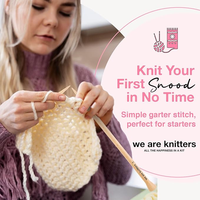 We Are Knitters Himba Snood Kit | Beginner Crochet Gift Kit | Easy Flat Knit Snood for Winter | Relaxing DIY Handmade Gift Set