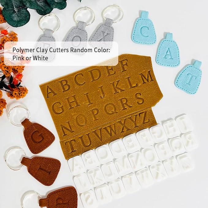 Xaekicr 26PCS Alphabet Polymer Clay Cutters Set – Uppercase Letter Clay Cutters for Polymer Clay Molds, Clay Tools for DIY Crafts, Leather, Baking