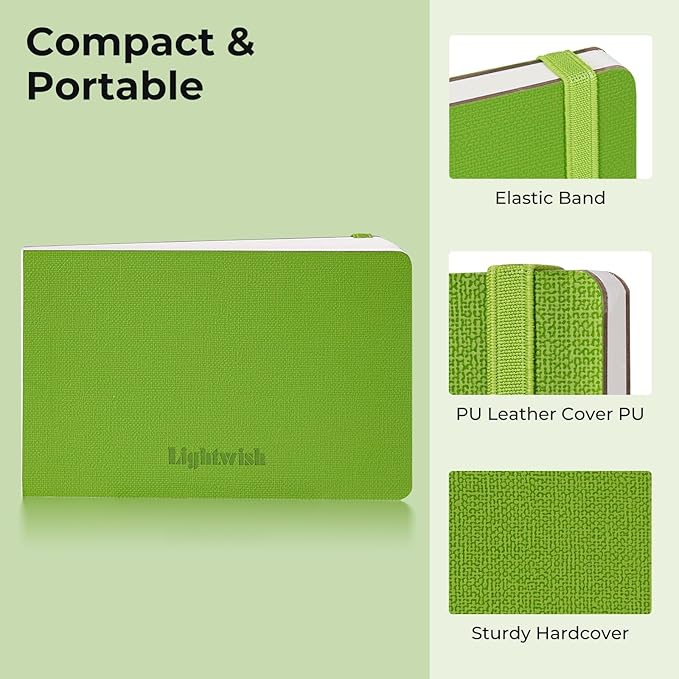 Watercolor Journal - 100% Cotton Hot Press Paper | 20 Sheets 40 Pages | 300GSM (140lb) | PU Leather Cover Watercolor Sketch Books for Artists Painting,Mixed Media 7.5 in x 4.7 in