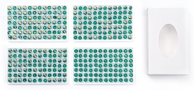 336 pcs 8mm 68 Faceted Crystal Rondelle Sparkly Suncatcher Beads Bulk AB Clear Glass Bead Set for DIY Jewelry Bracelet Necklace Earring Making Crafts Kit (Peacock Green)