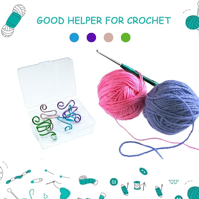 Crochet Ring,4 PCS Crochet Tension Ring for Finger,Handmade Tension Rings for Crocheting,Yarn Tension Ring for Crocheting and Knitting,Adjustable Size Knitting Crochet Ring Kit for Finger with Box