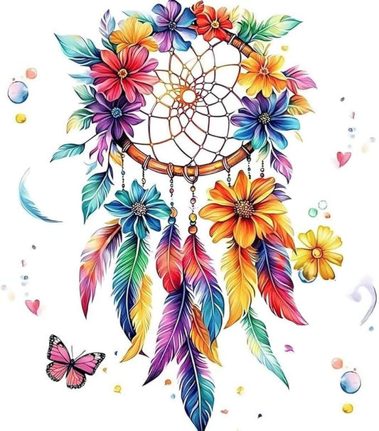 AIRDEA Hanging Diamond Painting Kits Dream Catcher,Special Shaped Diamond Art Kits for Beginner Wind Chimes,Gem Art Pendant Decor 7.87x6.14in