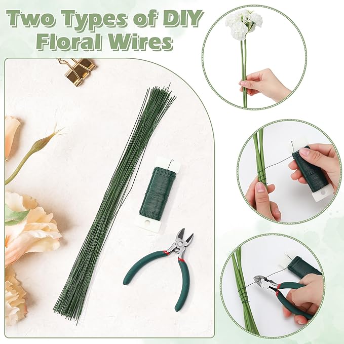 Hoemwarm Wrist Corsage Making Kit Floral Arrangement Supplies DIY Boutonniere Bouquet Craft Set Includes Floral Tape Wire Cutters Pearl Bands Plastic Boxes Ribbon Pins
