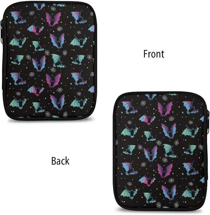 Hechitok Halloween Bats Crochet Hook Case Empty Zipper Bags Organizer Travel Crochet Storage Bag with Web Pocket for Carrying Various Crochets and Knitting Accessories