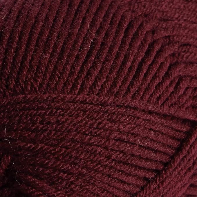 Knit Picks Brava Maroon 100% Acrylic Worsted Weight Soft Yarn for Knitting, Crocheting, Knitting Machine use, Medium Weight 4 Yarn for Washable Projects (Currant)