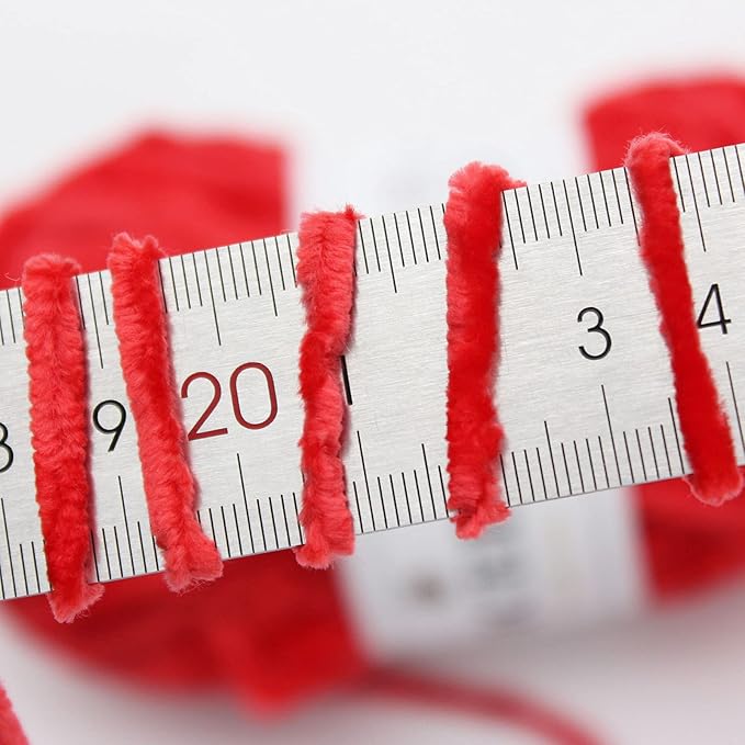 NICEEC 3 Skeins Soft Chenille Yarn Blanket Yarn for Knitting Fancy Yarn for Crochet Weaving DIY Craft Total Length 3×85m (3×93yds, 3×50g)_Red