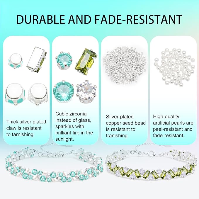 Cikuco Jewelry Making Kit,Crafts Kits for Adults, Jewelry Making Supplies Kit,Rhinestone Bracelet for Women,Tennis Bracelets for Women,Jewelry Making Kit for Girls,Gift Crafts for Kids,Gifts for Girl