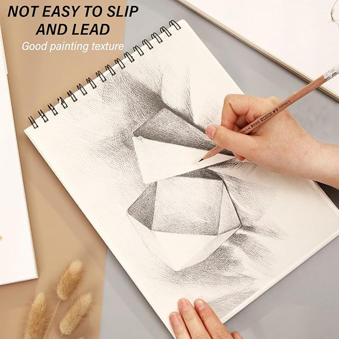 Cabreche Cute Sketchbook Top Spiral Bound Sketch Pad, 9 x 12 inch,100GSM Thick Paper,50 Sheets 100 Pages,Art Sketch Book Artistic Aesthetic Writing Drawing Paper for Girls Women Beginners-Blue Wave