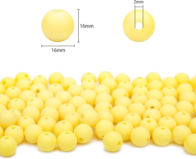 bonny boxx 60pcs 16mm matte yellow acrylic round beads, frosted plastic resin bubblegum balls chunky gumball beads for necklace and bracelet making, crafting supplies