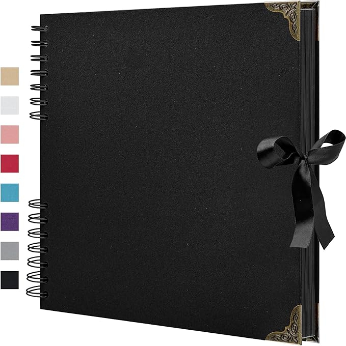 Scrapbook Album 10x10 Inch - Hardcover Kraft Paper Photo Album with 80 Pages, Memory Book for Wedding, Anniversary, Family, Christmas, Baby Shower, Ideal for Preserving Precious Moments