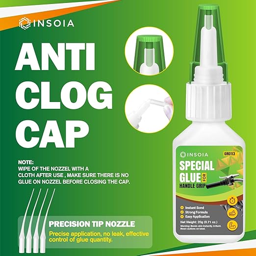 Grip Glue, 20g Quick Dry Handlebar Grip Adhesive for Motorcycle, Dirt Bike, ATV, Bicycle, Ebike & Snowmobile – Quick-Dry, Waterproof, Flexible Repair Clear Glue