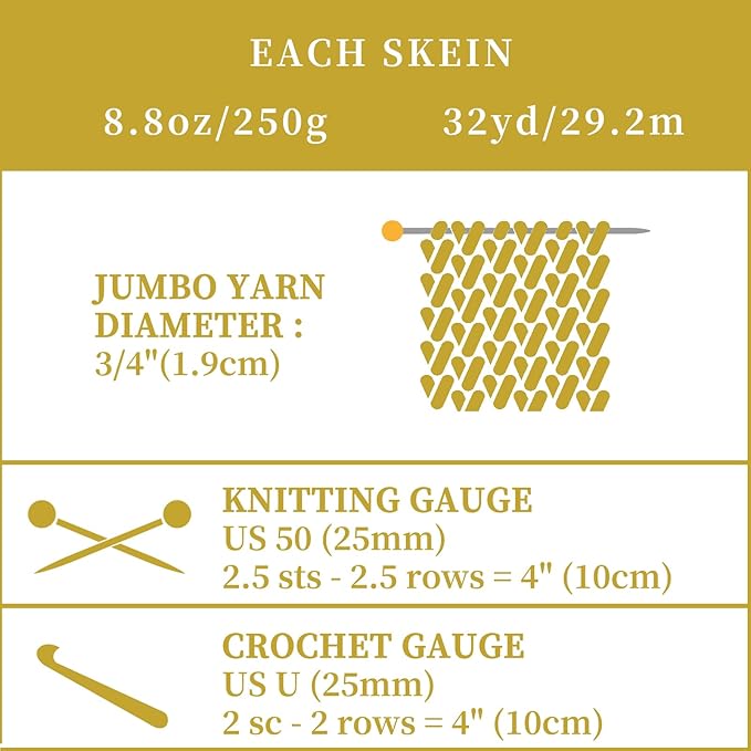 SUNTQ 8 Pack Assorted Chunky Yarn - Bulky Thick Chenille Fluffy Yarn for Crocheting, Hand Knitting, Arm Knitting - 4 Golden Yellow, 4 Canyon (32 yds, 8.8 oz Each Skein)