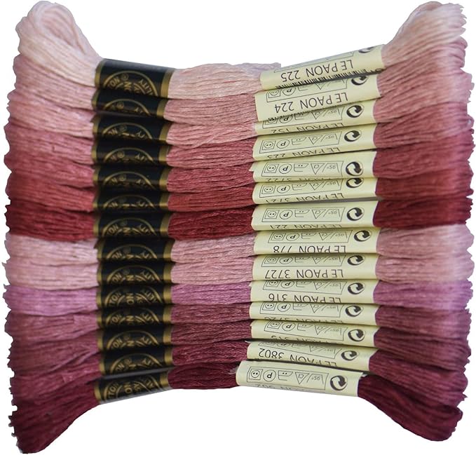 Embroidery Floss - Cross Stitch Threads - Friendship Bracelets Floss - Crafts Floss - 14 Skeins Per Pack Embroidery Floss, Garnet Gradient