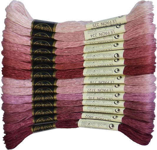 Embroidery Floss - Cross Stitch Threads - Friendship Bracelets Floss - Crafts Floss - 14 Skeins Per Pack Embroidery Floss, Garnet Gradient