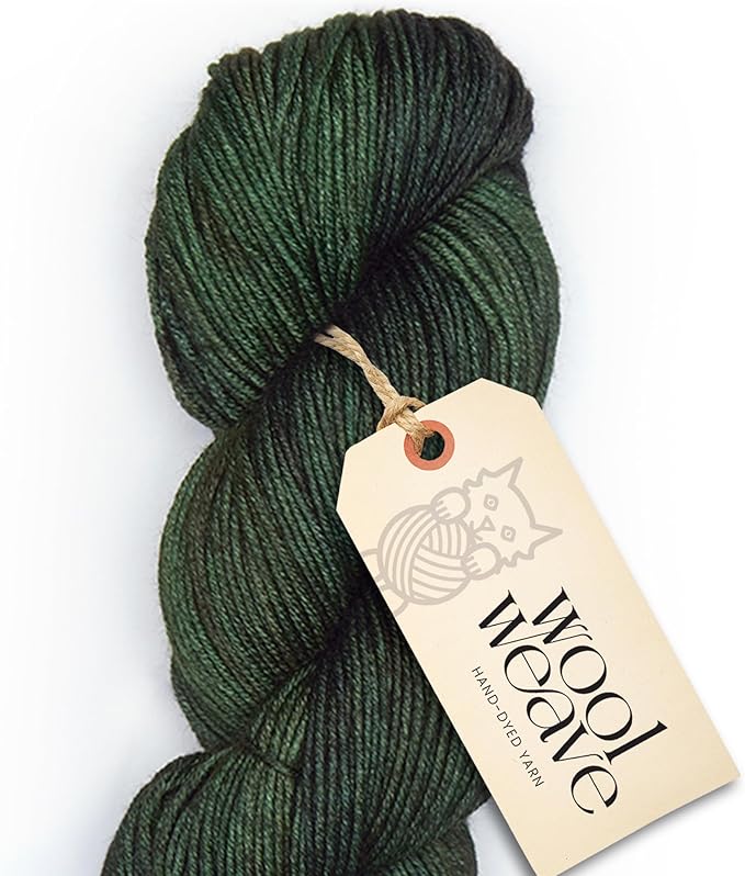 Superwash Merino Wool Yarn for Knitting & Crocheting - Premium Hand Dyed Yarns, 100gr, 240 Yards Dk Weight - Luxurious, Soft & Durable Moss Green Yarn