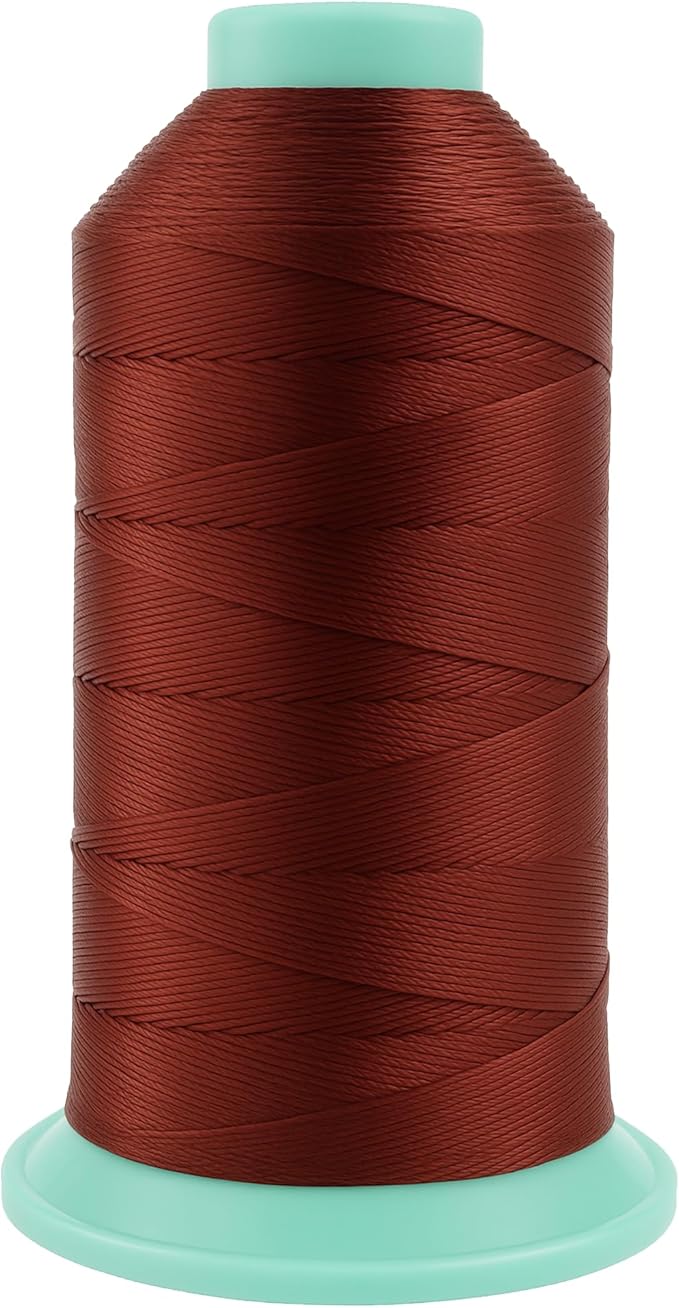 Mandala Crafts Size 207 630D T210 Bonded Nylon Thread - Copper Brown 800 YDs Tex 210 Heavy Duty Sewing Threads for Leather, Jeans, Weaving, Outdoor Marine Upholstery