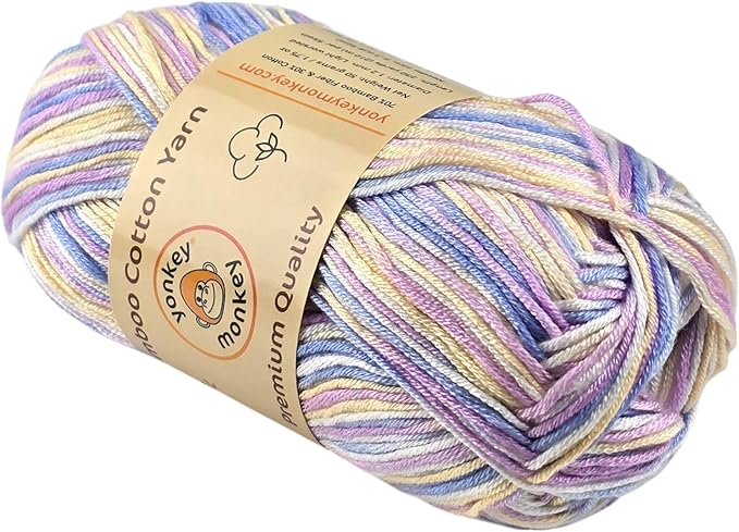 10-Pack of Yonkey Monkey 500 Grams Yarn - 70% Rayon derived from Bamboo, 30% Cotton - Imported - Purple Mix 9043