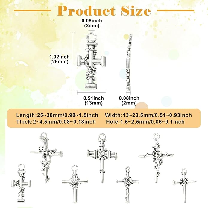 Antique Silver Cross Drink Insect Animal Theme Charms for DIY Jewelry Bracelet Necklace Earring Keychain Decor