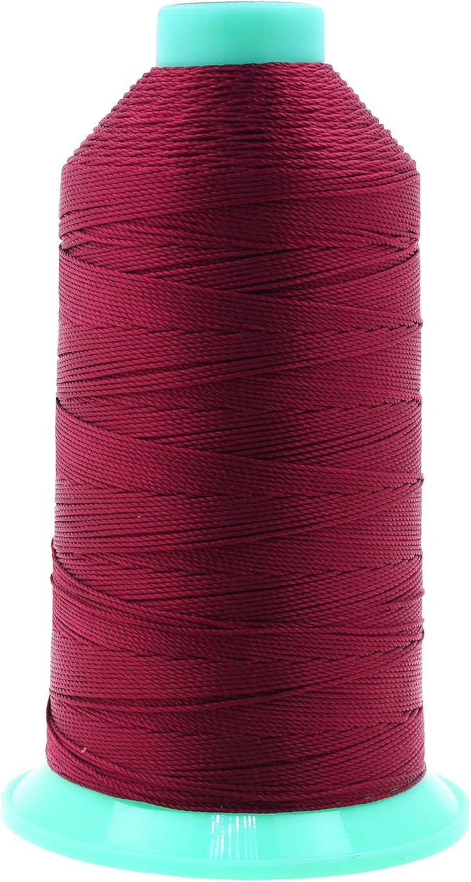 Mandala Crafts Size 277 840D T270 Bonded Nylon Thread - Wine 800 YDs Tex 270 Heavy Duty Sewing Threads for Leather, Jeans, Weaving, Outdoor Marine Upholstery