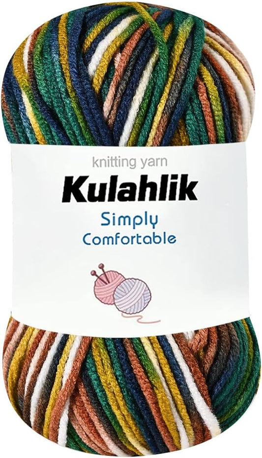 50g(1x50g) Acrylic Yarn for Crocheting and Knitting, Colorful Gradient Yarn Thread, 1 Rolls Skeins, Multicolor Hilo Acrílico, Perfect for DIY Crafts Project