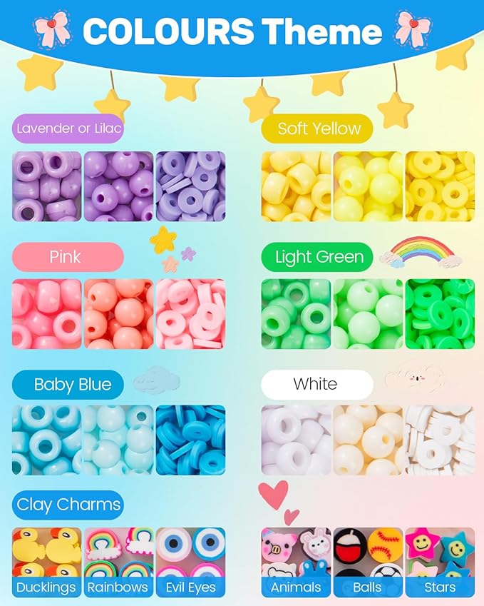 Taybonds Beaded Bracelet Assembly Set, 1400+ Pcs Polymer Clay & Letter Beads with Pearl and Spacer Beads, Aesthetic Jewelry Components for Adult Personal Style