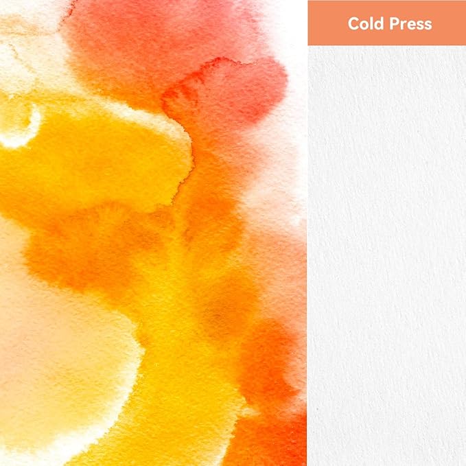 Lightwish Watercolor Journal, 100% Cotton Cold Press Watercolor Paper Sketchbook 9.25” x 3.93”, 20 Sheets (140lb/300gsm), Acid-Free for Watercolors, Gouache, Acrylics