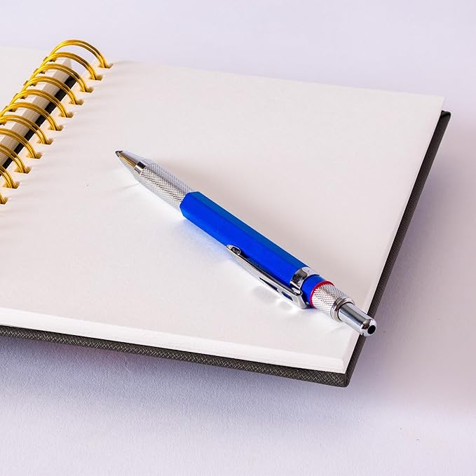 Olympian Ringed Sketchbook, A5 Size 5.5 x 8.25 inches, Gold Metal Ring Binding Lays Flat, 60 Sheets, 150 GSM Fine Art Paper for Artists, Ideal for Pencil, Ink, Watercolor, Leda Art Supply (Pack 1)