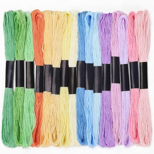 Embroidery Floss 16 Skeins 8.7 Yard Macaron Colors Friendship Bracelet String Cross Stitch Threads for Jewelry Making Bracelet Stitching Thread Floss Bracelets Making Yarn
