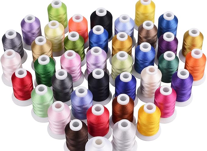 Simthread 60WT Sewing Embroidery Machine Thread Kit - 40 Colors 1100 Yards Spool for Brother Janome etc Sewing Embroidery Machines…