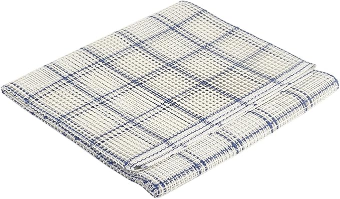 BENECREAT 3.75CT White Blue Blank Rug Hooking Mesh, Hook Rug Canvas Rectangle Rug Woven Mesh Fabric for Embroidery Crafts Decoration DIY Tapestry, 1.3yard x 1yard