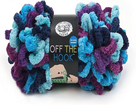 (1 Skein) Lion Brand Yarn Off the Hook Bulky No Needle Yarn, Hypnotic