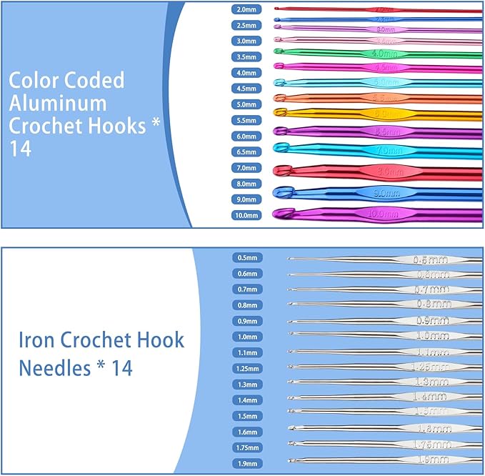 IMZAY Crochet Hooks Set for Beginners, 90Pcs Ergonomic Crochet Kit with Case, Stitch Markers & Blunt Needles, Arthritis-Friendly, Complete Knitting Accessories for Crochet Lovers