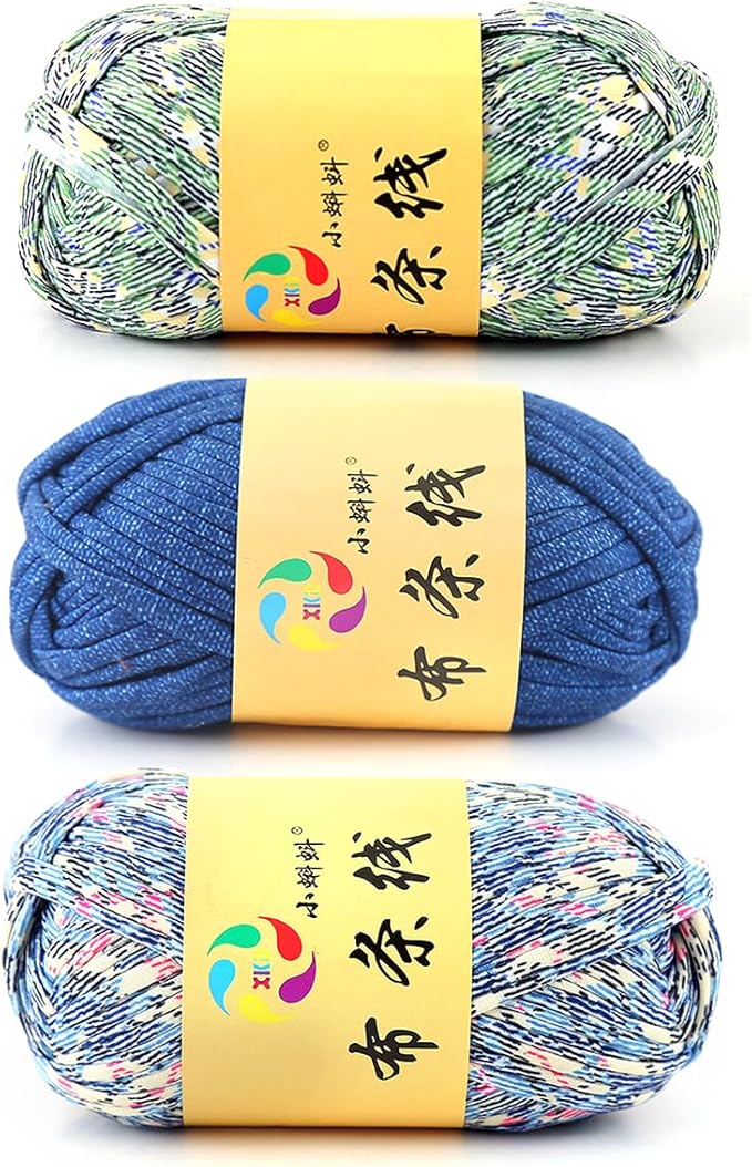 iSuperb 1 Pack Knitting Yarn Colorful Cloth T-Shirt Yarn Fabric Crochet Cloth for DIY Knitted Art Basket Bag - 100g