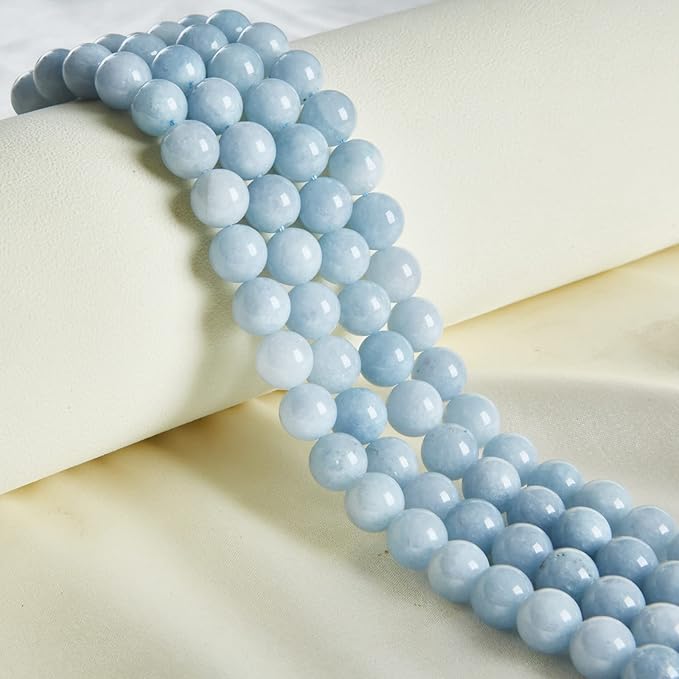 100pcs 6mm aquamarine beads natural gemstone beads round loose beads for jewelry making