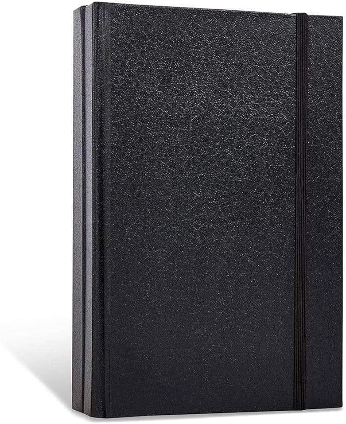 KINGART Black Hardcover 5.5" x 8.5" Sketchbook JOURNALS, 2-Pack, Perfect Bound, 70 Pound (110 GSM), 160 Pages / 80 Sheets Each