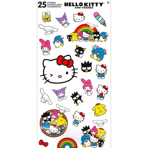 Sanrio Washi Tape Variety Pack - Bundle of 24 Cinnamoroll, Hello Kitty Kuromi Masking Tape Rolls - DIY Crafts, Scrapbooking, Journals, More Stationery