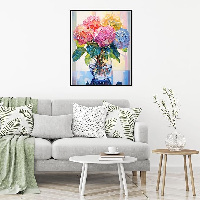 Flowers Square Drill Diamond Painting-Square Diamond Painting Kits,Flowers Gem Painting Kit for Adults,DIY Diamond Painting Square Drill and Crafts for Gifts and Home Wall Decor 12x16inch