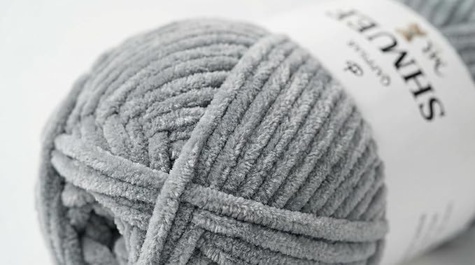 SHMUEF Chenille Yarn 2-Pack – Ultra Soft Velvet Yarn, Super Bulky Weight (5–6 mm), Yarn for Crochet, Amigurumi & Baby Blankets (Cobalt Blue)